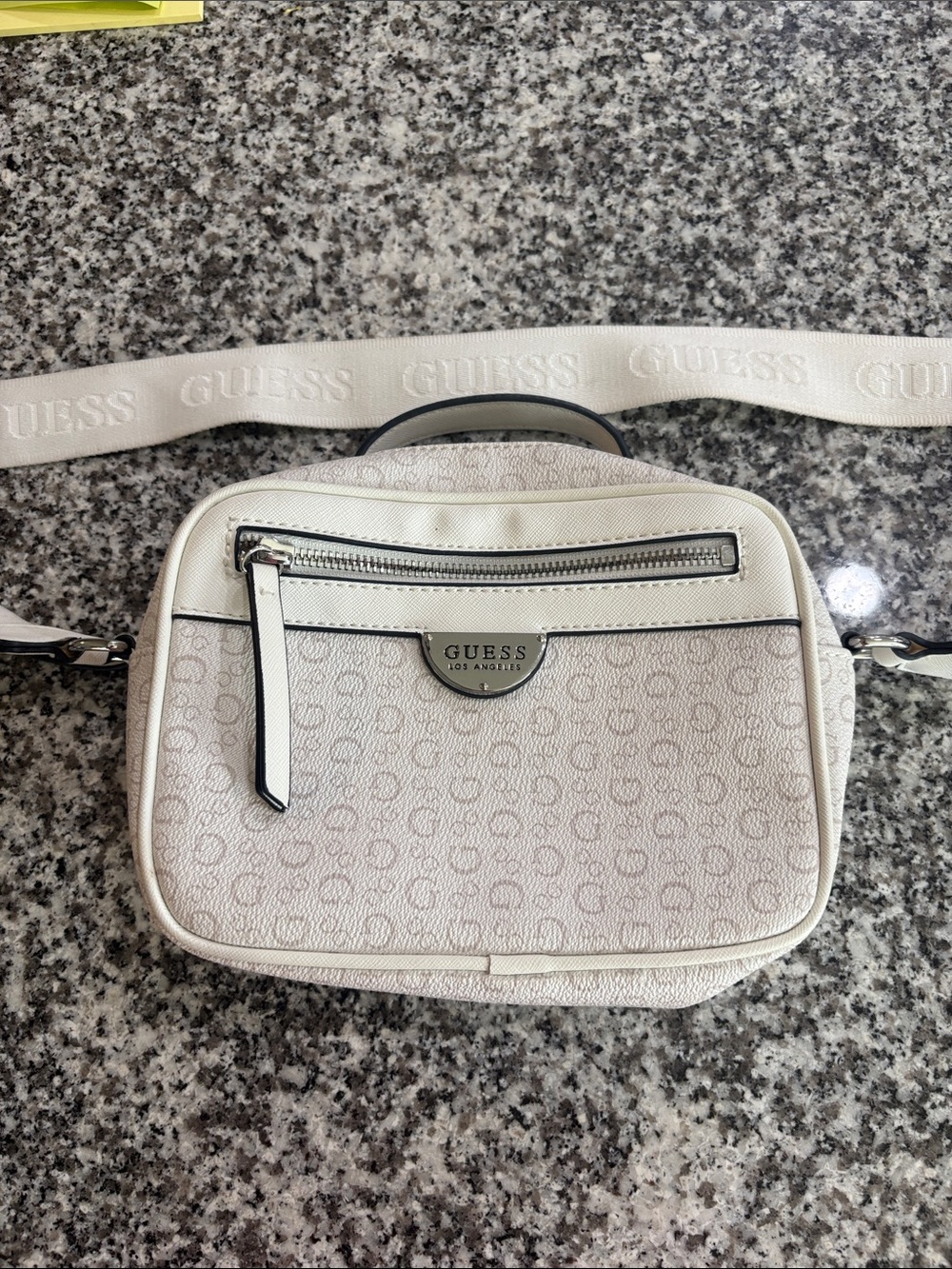 GUESS White Logo Crossbody Bag